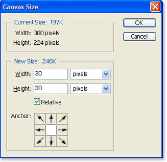 increase canvass size before adding border